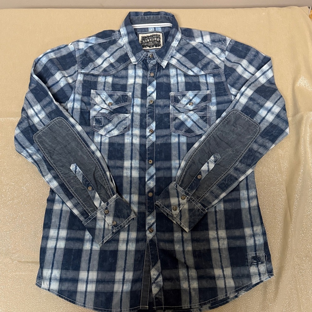 BKE Vintage Blue Plaid Shirt